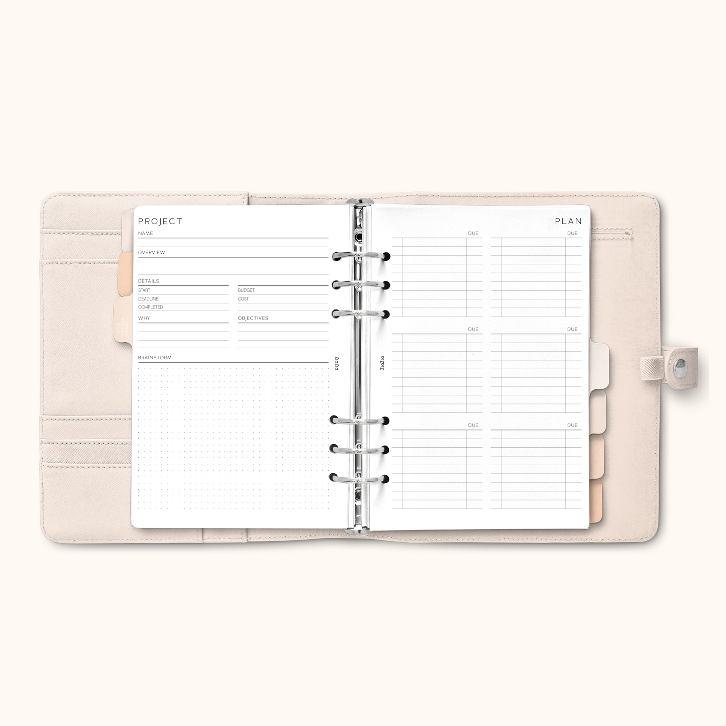 Simple Project Plan Planner Insert