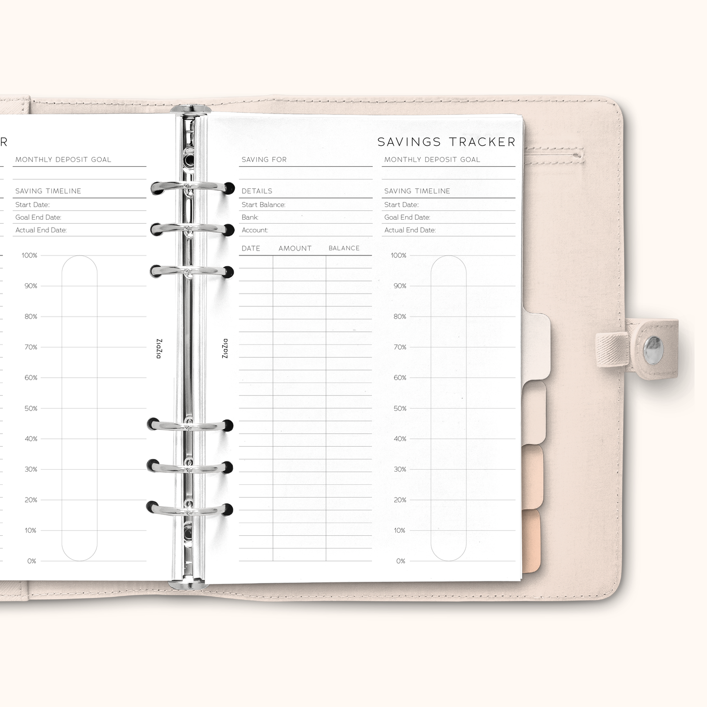 Savings Tracker Planner Insert