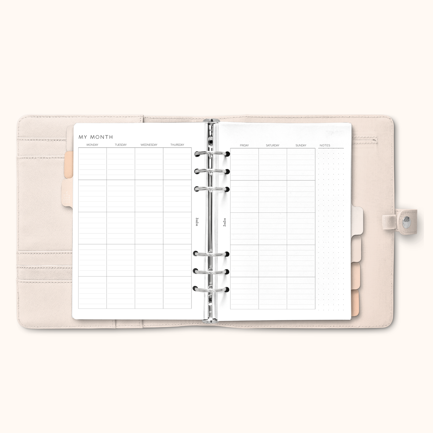 Un-Dated Monthly Planner Insert V1