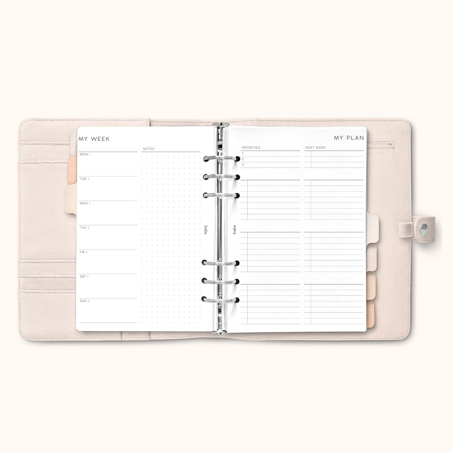Un-Dated Week On 2 Pages Planner Insert V2