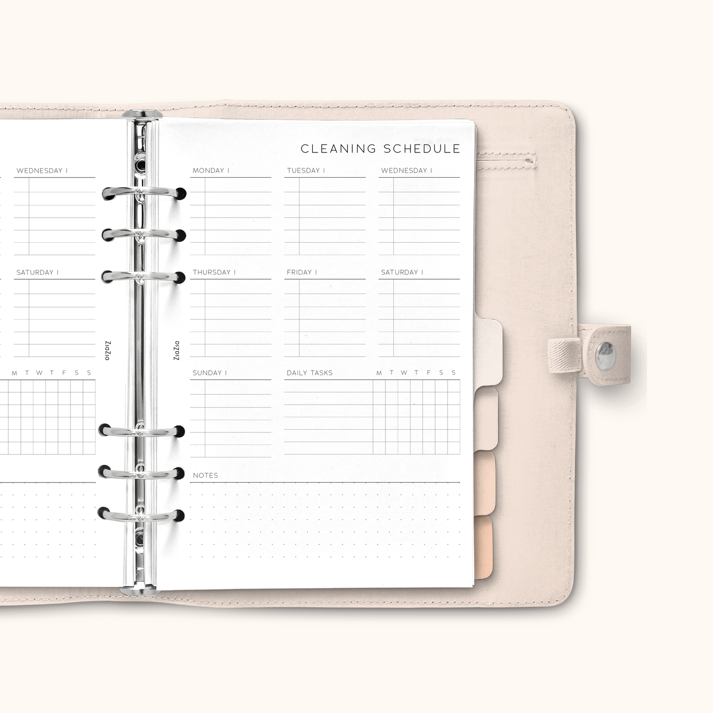 PRINTABLE - Cleaning Schedule Planner Insert