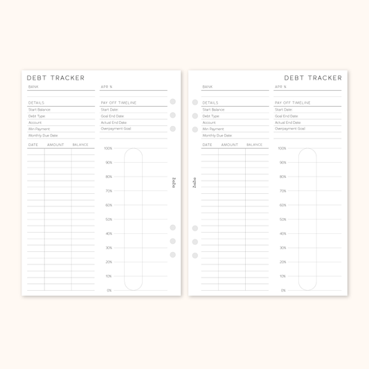 Debt Payment Tracker Planner Insert