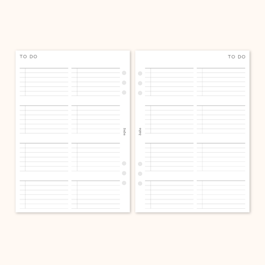 To Do List Planner Insert With 8 Categories