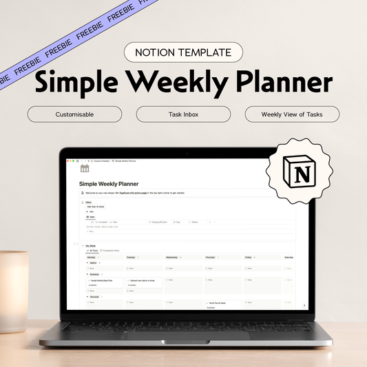 Free Simple Weekly Planner Notion Template