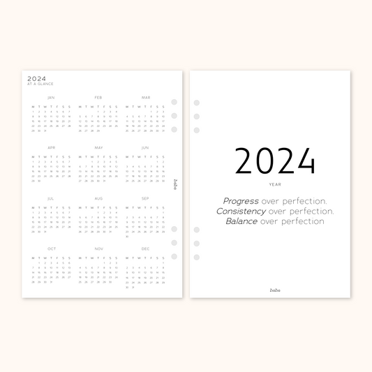 Printed 2024 Year Overview Planner