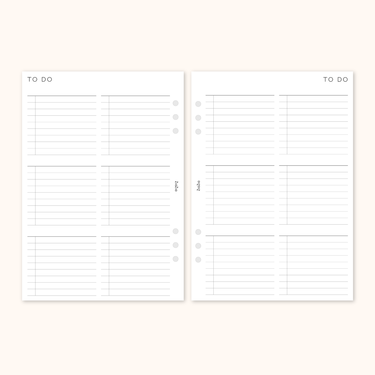 To Do List Planner Insert With 6 Categories