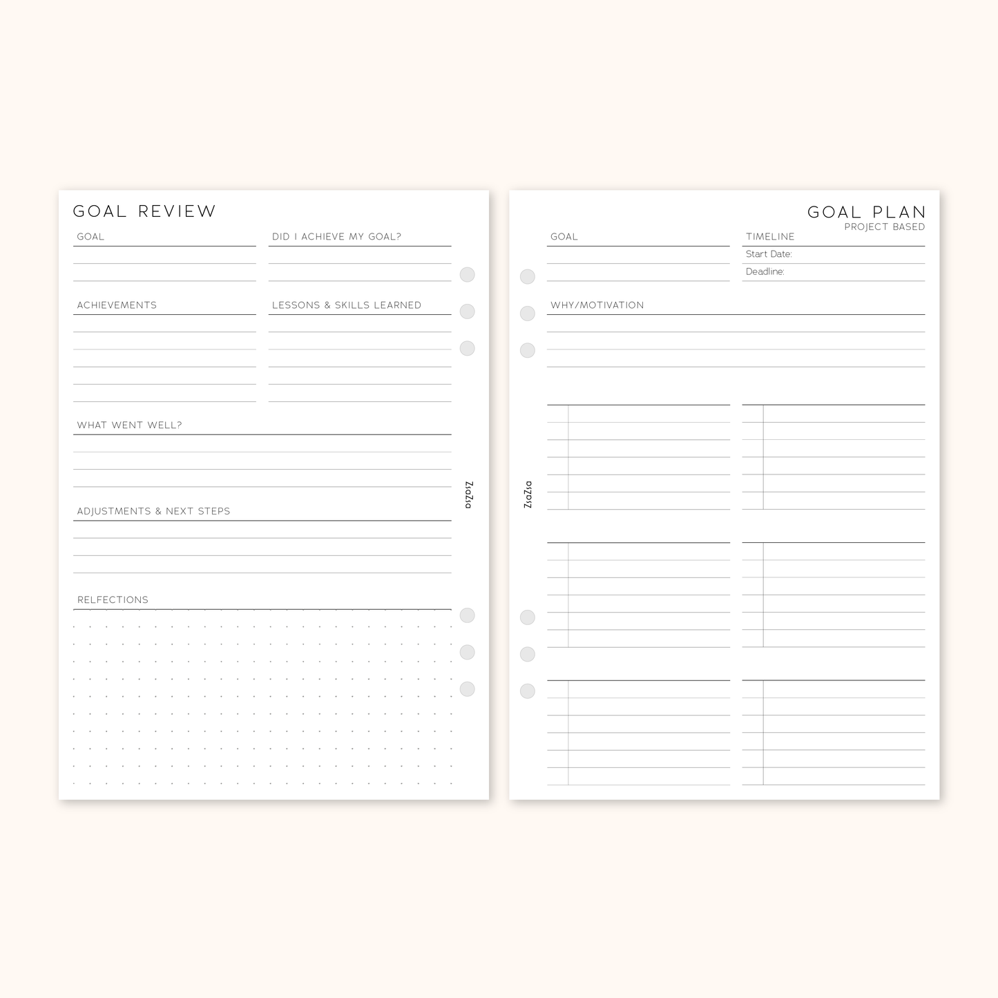 Goal Plan & Review Planner Insert