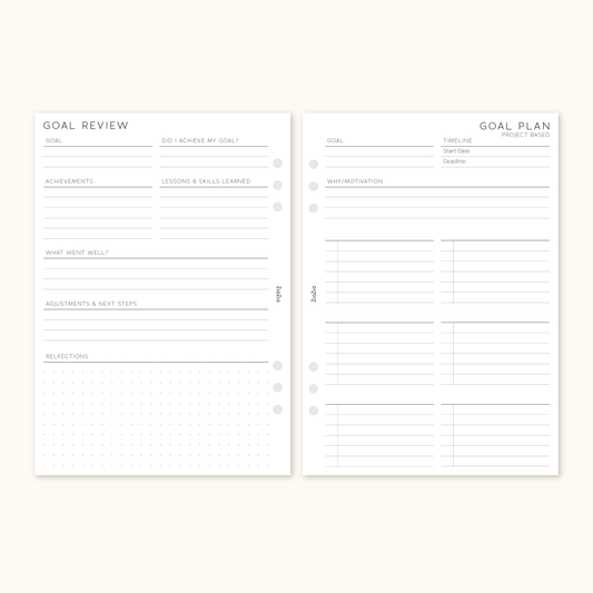 Goal Plan & Review Planner Insert