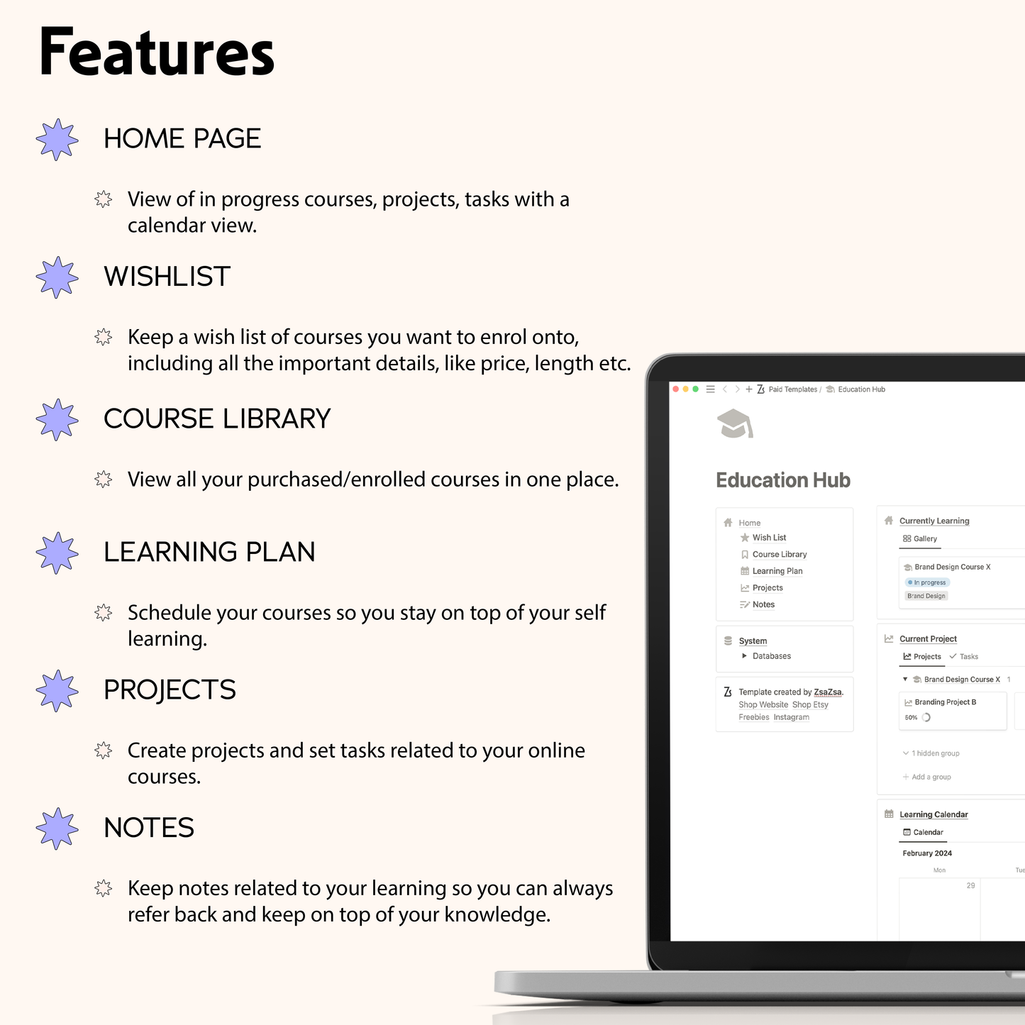 Self Learning Education PLanner Notion Template
