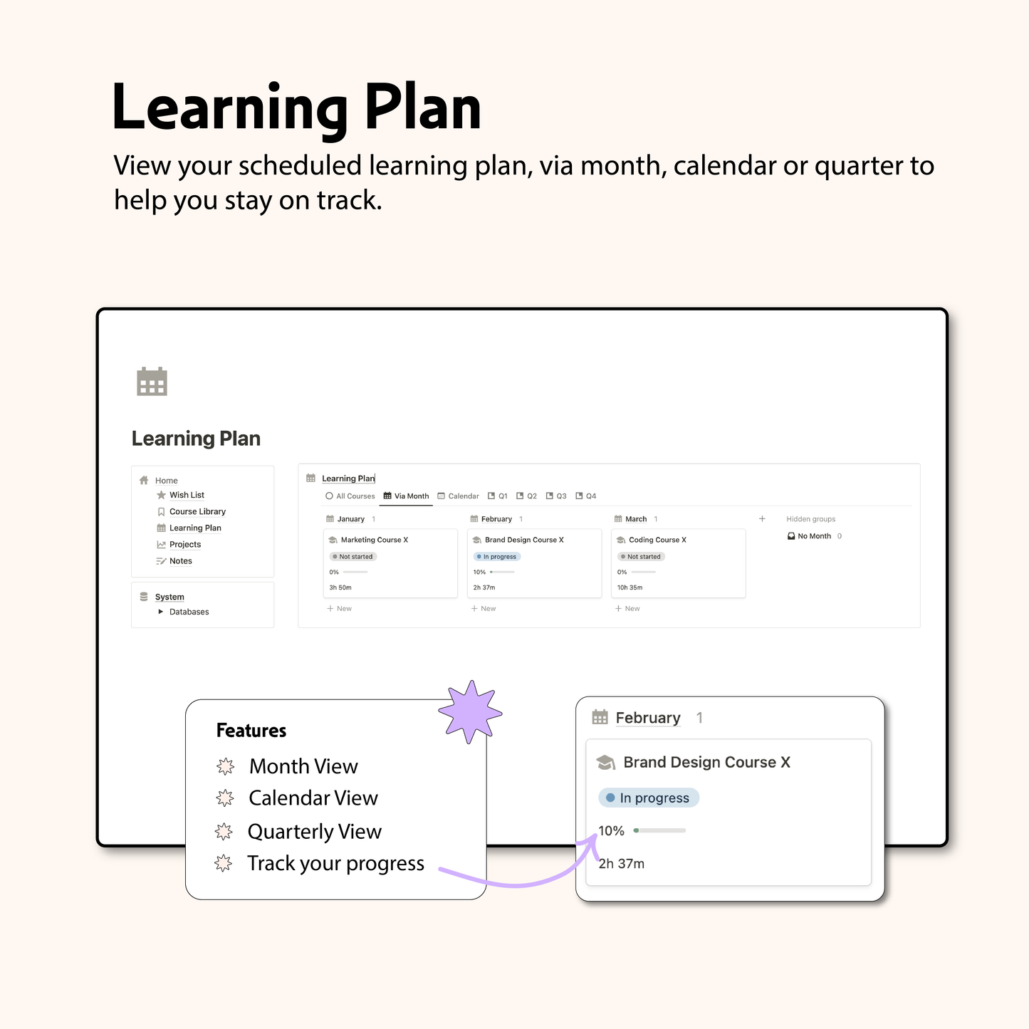 Self Learning Education PLanner Notion Template