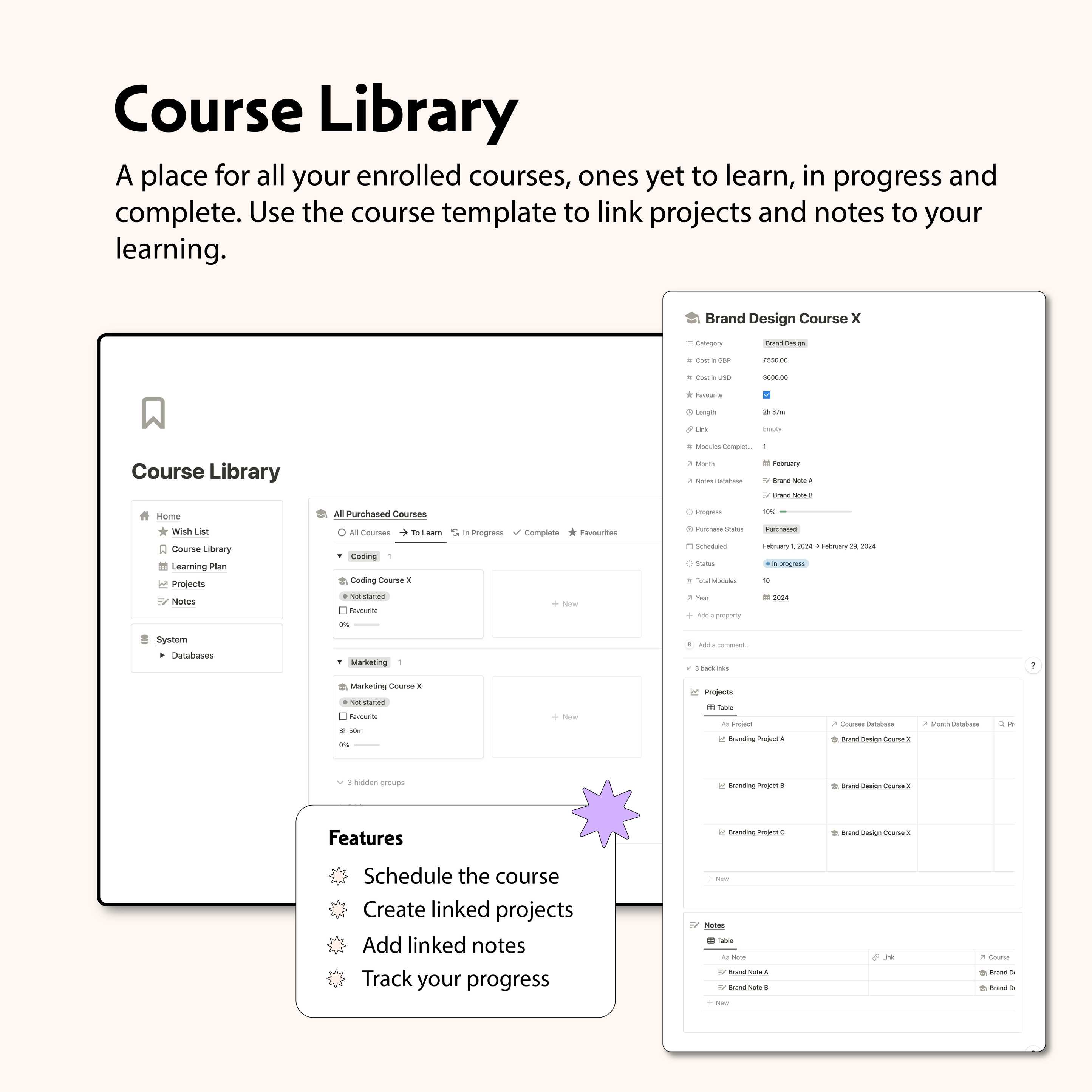 Self Learning Education PLanner Notion Template – ZsaZsa